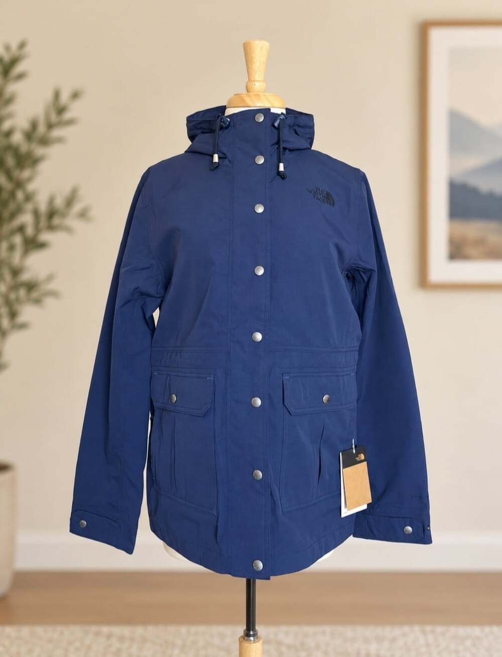 The North Face Keppler Rain Jacket Women L Summit Navy Hooded NWT - Picture 3 of 16
